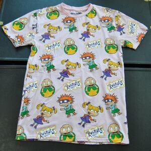 Rugrats Characters Nickelodeon Pink Short Sleeve Shirt Small